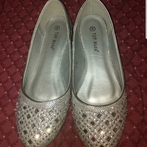 Silver flat shoes